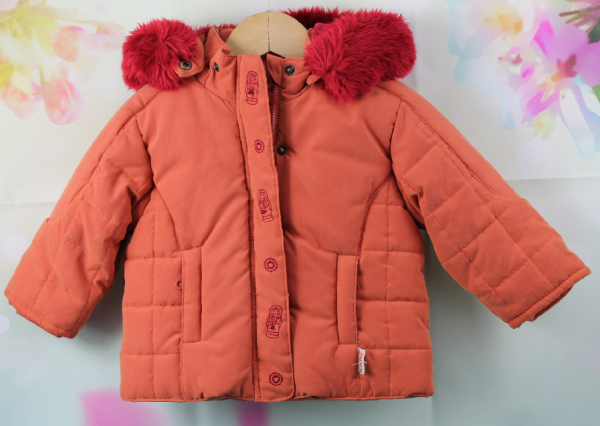 Kanz-  Mädchen-Winterjacke Größe 68 ,-   Kapuze mit Pelzbesatz, mit wärmenden Fleece gefüttert!